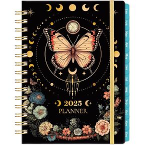2025 Planner - Planner 2025, Jan.2025 - Dec.2025, 6.4" x 8.5", 2025 Planner Weekly and Monthly with Tabs, Back Pocket + Thick Paper - Butterfly
