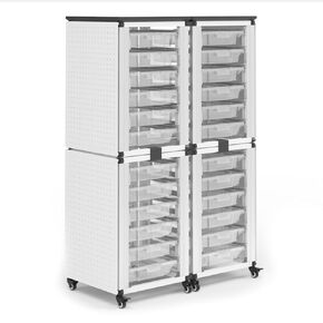 373-MBS-STR-22-24S Modular Classroom Storage Cabinet - 4 Stacked modules with 24 Small Bins