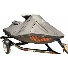 GEARS Sea-Doo Spark 3UP Cover for Models 2016 and Newer | UV & Water-Resistant Watercraft Cover | Trailerable | Convenient Zippered Openings Accommodates LinQ & Speed Tie Mooring System