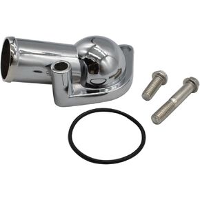 1 Set SHLPDFM Water Neck Chrome Silver 15° Swivel Water Neck Thermostat Housing Fits for SBC BBC Chevy 265 283 305 327 350 383 396 400 427 454 472 502 engines
