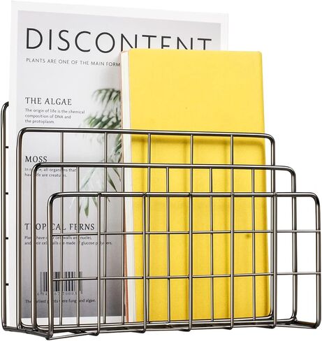 منظم البريد المكتبي، منظم ملفات رف البريد الحديدي، فارز الرسائل العملي، قوي لأي منزل أو مكتب، بريد مكتبي، بطاقات بريدية، كتيبات، منظم ملفات (6.8 بوصة 3.3 بوصة 5.5 بوصة، رمادي داكن) in Kuwait