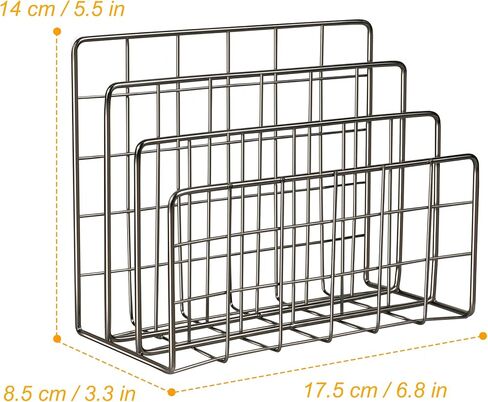 منظم البريد المكتبي، منظم ملفات رف البريد الحديدي، فارز الرسائل العملي، قوي لأي منزل أو مكتب، بريد مكتبي، بطاقات بريدية، كتيبات، منظم ملفات (6.8 بوصة 3.3 بوصة 5.5 بوصة، رمادي داكن) in Kuwait