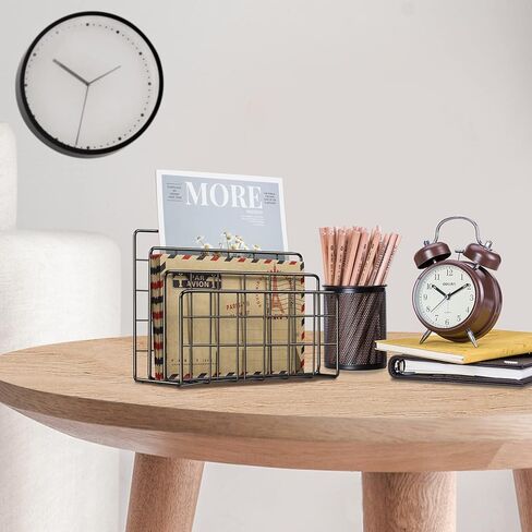 منظم البريد المكتبي، منظم ملفات رف البريد الحديدي، فارز الرسائل العملي، قوي لأي منزل أو مكتب، بريد مكتبي، بطاقات بريدية، كتيبات، منظم ملفات (6.8 بوصة 3.3 بوصة 5.5 بوصة، رمادي داكن) in Kuwait