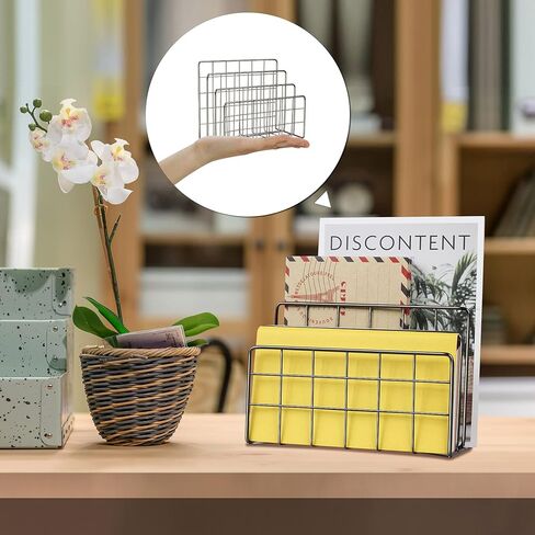 منظم البريد المكتبي، منظم ملفات رف البريد الحديدي، فارز الرسائل العملي، قوي لأي منزل أو مكتب، بريد مكتبي، بطاقات بريدية، كتيبات، منظم ملفات (6.8 بوصة 3.3 بوصة 5.5 بوصة، رمادي داكن) in Kuwait