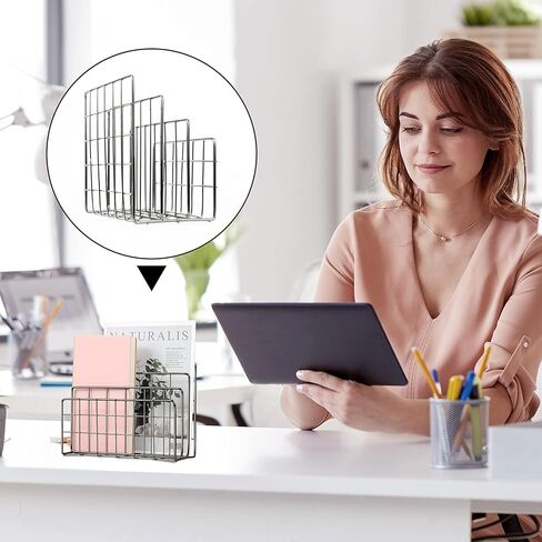 منظم البريد المكتبي، منظم ملفات رف البريد الحديدي، فارز الرسائل العملي، قوي لأي منزل أو مكتب، بريد مكتبي، بطاقات بريدية، كتيبات، منظم ملفات (6.8 بوصة 3.3 بوصة 5.5 بوصة، رمادي داكن) in Kuwait