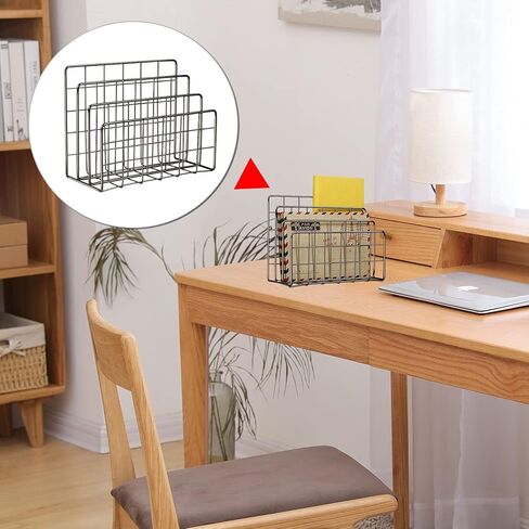 منظم البريد المكتبي، منظم ملفات رف البريد الحديدي، فارز الرسائل العملي، قوي لأي منزل أو مكتب، بريد مكتبي، بطاقات بريدية، كتيبات، منظم ملفات (6.8 بوصة 3.3 بوصة 5.5 بوصة، رمادي داكن) in Kuwait