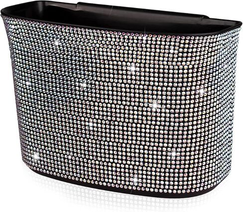 eing Car Trash Can Bling Crystal Auto Storage Pockets,100% Leak Proof Car Trash Container Bin Car Garbage Bag Hanging for Backside/Gearshift/Center Console,(1 - Pack, Multicolor) in Saudi Arabia