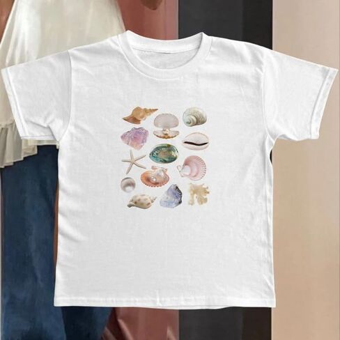 Y2k Graphic Baby Tees for Women Fruit Bow Shirt Crop Top Vintage Aesthetic Teen Girl Clothes 90s Summer Clothing in Saudi Arabia