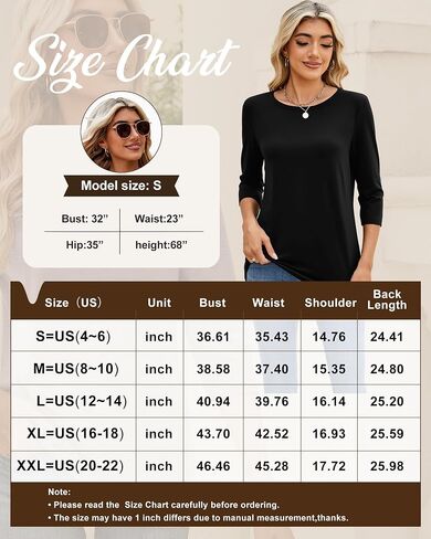 3 Pack 3/4 Sleeve Tops for Women Round Neck Fall Basics Casual T Shirts Trendy Loose Fit Tees in Saudi Arabia