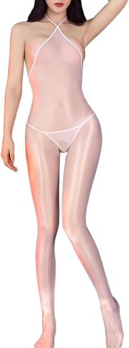 Women'S Bodystocking Sheer Full Body Stocking Body Stockings For Women Sexy Neck-Hanging Bodystocking in Saudi Arabia