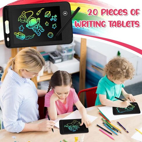 20 قطعة من تابلت الكتابة LCD للاطفال 6.5 انش، لوح رسم ملون بشاشة ال سي دي، لوح رسم الكتروني محمول قابل للمسح، لوحة كتابة قابلة لاعادة الاستخدام لتعليم الاطفال in Kuwait
