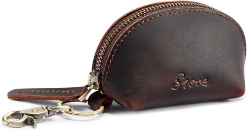 S-ZONE Small Leather Coin Purse for Women Cute Change Wallet Mini Coin Pouch Holder with Key Ring Swivel Clasp in Saudi Arabia