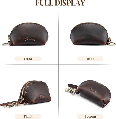 S-ZONE Small Leather Coin Purse for Women Cute Change Wallet Mini Coin Pouch Holder with Key Ring Swivel Clasp in Saudi Arabia