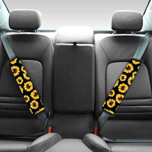 2 قطعة مجموعة اكسسوارات السيارات مجردة الهبي زهرة طباعة حزام الكتف منصات النيوبرين مقعد حزام الحشو غطاء عالمي ومريح السيارات حزام الأمان منصات الأزهار السيارات الديكور الداخلي in Kuwait