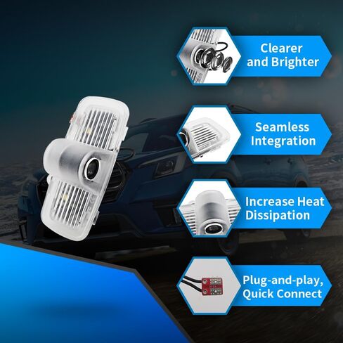 uunonaha 2 قطعة باب السيارة LED شعار جهاز عرض الترحيب مصباح الباب ضوء Ridgeline Puddle Lights Kit متوافق مع ملحقات Ridgeline (Ridgeline 01) in Kuwait
