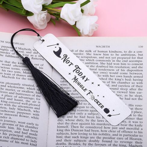 Halloween Bookmark Wizard Gift for Adult Friends Witchcraft and Wizardry Merchandise for Women Men Librarian Reader Booklover Bookish Reading Lover Gift (Not today) Birthday Christmas Gifts in Saudi Arabia