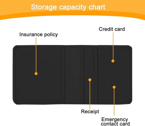 Car Registration and Insurance Holder, Vehicle Glove Box Organizer with Magnetic Closure, PU Leather Embossed Auto Card Document Holder Accessories, Universal for SUV, Truck, RV（Black） in Kuwait
