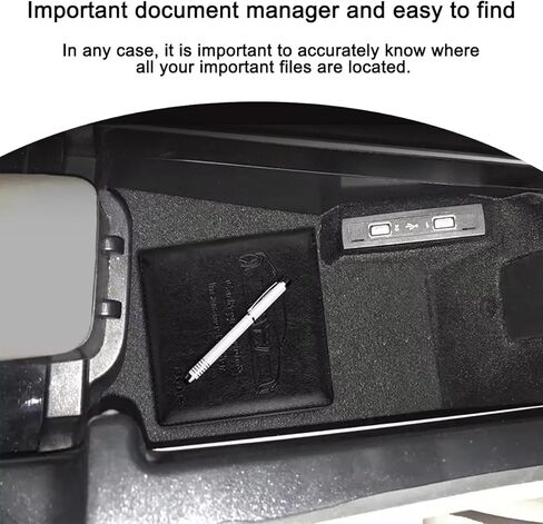 Car Registration and Insurance Holder, Vehicle Glove Box Organizer with Magnetic Closure, PU Leather Embossed Auto Card Document Holder Accessories, Universal for SUV, Truck, RV（Black） in Kuwait