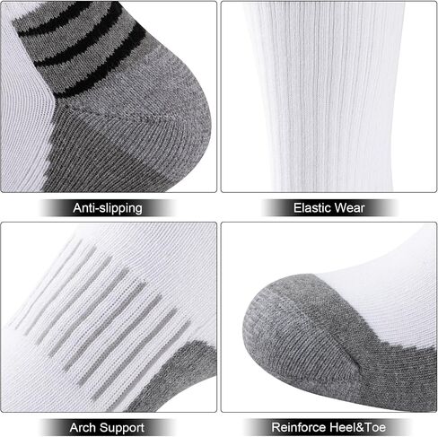 COOVAN Mens Cotton Crew Socks Moisture Wicking Cushioned Athletic Heavy Duty Work Boot Socks 6 Pairs in Saudi Arabia