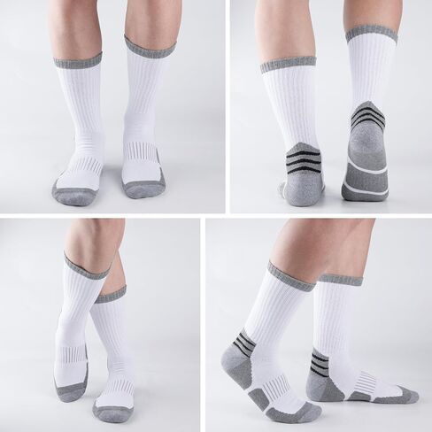 COOVAN Mens Cotton Crew Socks Moisture Wicking Cushioned Athletic Heavy Duty Work Boot Socks 6 Pairs in Saudi Arabia