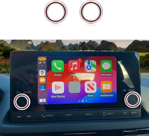 for Honda Civic/CRV Accessories (2022-2024) for Acura Integra (2023-2024) Air Conditioning, Vent Knob Cover Start/Stop Button Ring, Air Conditioning Climate Control Knob Button (11, red) in Saudi Arabia