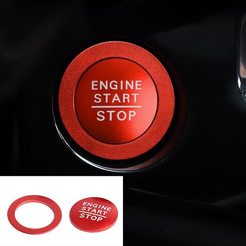 for Honda Civic/CRV Accessories (2022-2024) for Acura Integra (2023-2024) Air Conditioning, Vent Knob Cover Start/Stop Button Ring, Air Conditioning Climate Control Knob Button (11, red) in Saudi Arabia