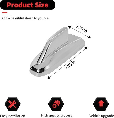 RT-TCZ Roof Antenna Cover Trim Decoration Exterior Accessories for Chevy Silverado/Suburban/Tahoe 2019-2024,for GMC Yukon/Sierra 2019-2024,Chrome in Saudi Arabia