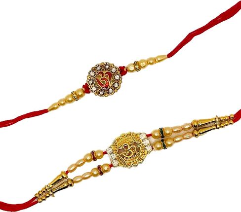 Designer Rakhi Bracelet for Brother - Set of Two (Om Design) in Saudi Arabia