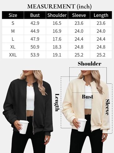 Zeagoo Women's Sherpa Fleece Jacket Long Sleeve Faux Fuzzy Casual Zip Up Bomber Coat With Pocket in Saudi Arabia