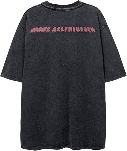 Aelfric Eden Mens Graphic Tees Y2k Butterfly Print Oversized T Shirts Washed Vintage Streetwear Shirt Casual Tops in Saudi Arabia