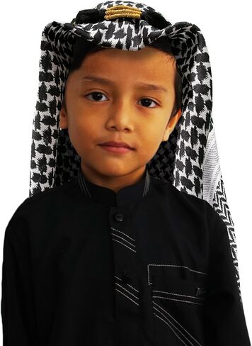 غطاء رأس عربي للأطفال شماغ صلاة إسلامية وشاح كوفي عصابة رأس للأولاد والبنات قبعة حجاب إسلامية FBA in Kuwait