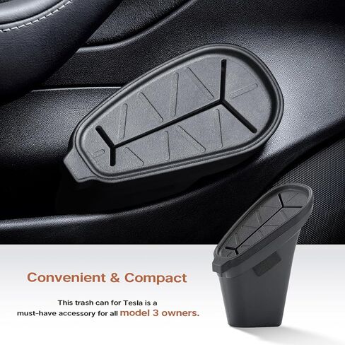 سلة مهملات لـ Tesla، سلة قمامة لـ Tesla Model 3، سلة مهملات السيارة مع غطاء (الباب الأمامي الأيسر) Tesla Model 3 الملحقات [غير متوافقة مع الطراز 3 Highland 2024] in Kuwait