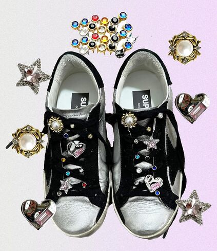 Bling Shoelace Charms for Sneakers Shoelaces Decorations Shoe Clips Shoelaces Buckle Charms in Saudi Arabia