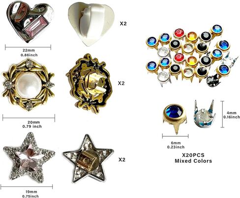 Bling Shoelace Charms for Sneakers Shoelaces Decorations Shoe Clips Shoelaces Buckle Charms in Saudi Arabia