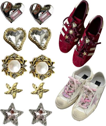 Bling Shoelace Charms for Sneakers Shoelaces Decorations Shoe Clips Shoelaces Buckle Charms in Saudi Arabia
