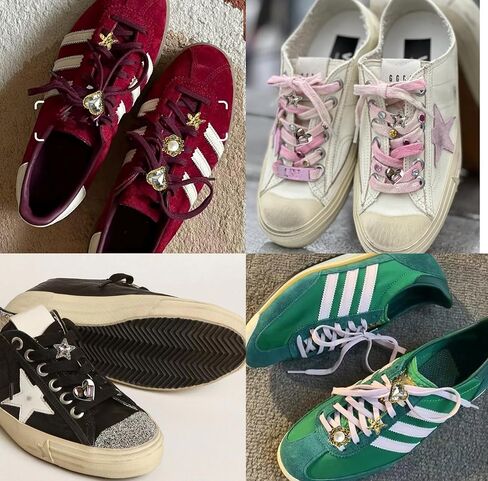 Bling Shoelace Charms for Sneakers Shoelaces Decorations Shoe Clips Shoelaces Buckle Charms in Saudi Arabia