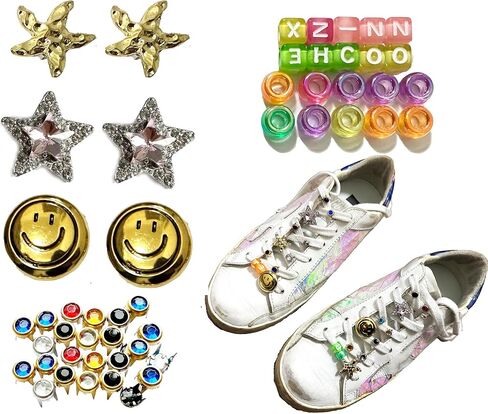 Bling Shoelace Charms for Sneakers Shoelaces Decorations Shoe Clips Shoelaces Buckle Charms in Saudi Arabia