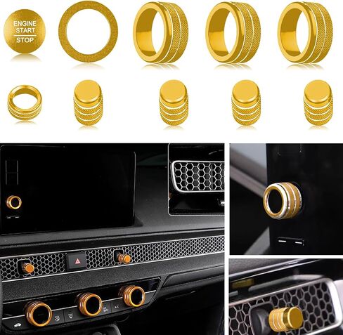 for Honda Civic/CRV Accessories (2022-2024) for Acura Integra (2023-2024) Air Conditioning, Vent Knob Cover Start/Stop Button Ring, Air Conditioning Climate Control Knob Button (11, red) in Saudi Arabia