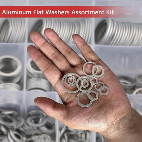 600 Pieces Automotive Drain Plug Gaskets, Crush Washer Oil Drain Plug Aluminum Flat Washers Assortment Kit18(M6 M8 M10 M12 M14 M16 M18 M20 M22 M24) in Saudi Arabia