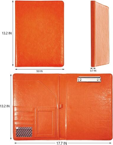 Padfolio Portfolio Organizer Binder, PU Leather Planner Binder, Interview Resume Folder, Legal Document Holder, Letter Size A4 Writing Pad Notepad Portfolio Storage with Pocket for Meeting in Saudi Arabia