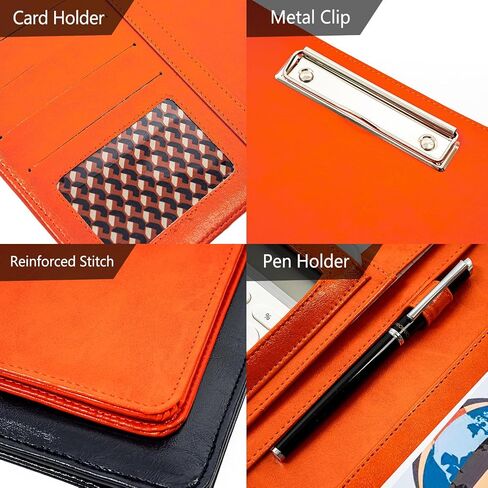Padfolio Portfolio Organizer Binder, PU Leather Planner Binder, Interview Resume Folder, Legal Document Holder, Letter Size A4 Writing Pad Notepad Portfolio Storage with Pocket for Meeting in Saudi Arabia