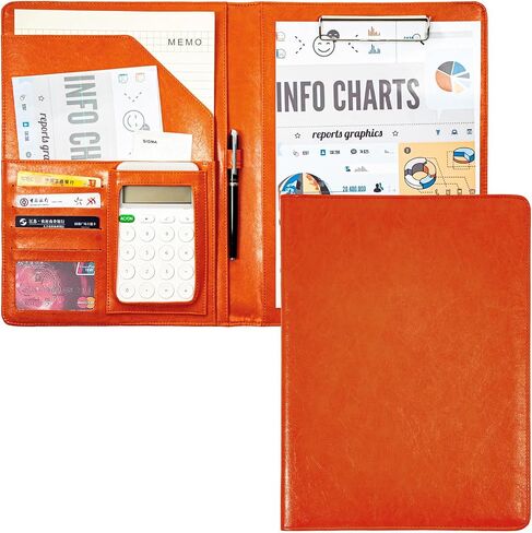 Padfolio Portfolio Organizer Binder, PU Leather Planner Binder, Interview Resume Folder, Legal Document Holder, Letter Size A4 Writing Pad Notepad Portfolio Storage with Pocket for Meeting in Saudi Arabia