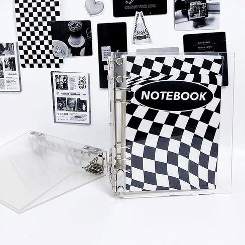 غلاف من الأكريليك الشفاف مقاس A5 من MultiBey، غطاء مجلد ذو 6 حلقات للمخطط عالي التحمل، مجلد دفتر ملاحظات قابل لإعادة الملء مقاس 7 بوصة × 9 بوصة لألبوم صور ميزانية المجلة in Kuwait