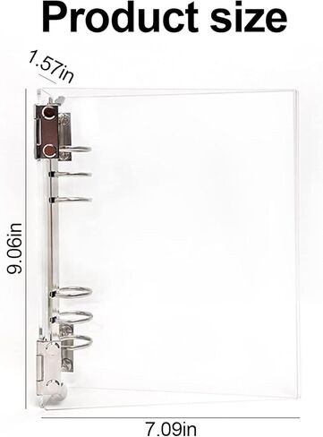 غلاف من الأكريليك الشفاف مقاس A5 من MultiBey، غطاء مجلد ذو 6 حلقات للمخطط عالي التحمل، مجلد دفتر ملاحظات قابل لإعادة الملء مقاس 7 بوصة × 9 بوصة لألبوم صور ميزانية المجلة in Kuwait