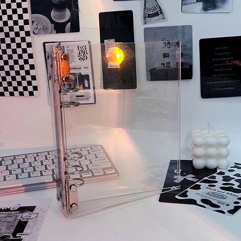 غلاف من الأكريليك الشفاف مقاس A5 من MultiBey، غطاء مجلد ذو 6 حلقات للمخطط عالي التحمل، مجلد دفتر ملاحظات قابل لإعادة الملء مقاس 7 بوصة × 9 بوصة لألبوم صور ميزانية المجلة in Kuwait