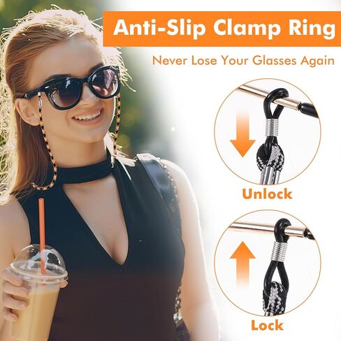 8PCS Eyeglass Chain Straps, Sunglass String Holder Around Neck Glasses Eyewear Cord Lanyard for Women Men in Saudi Arabia