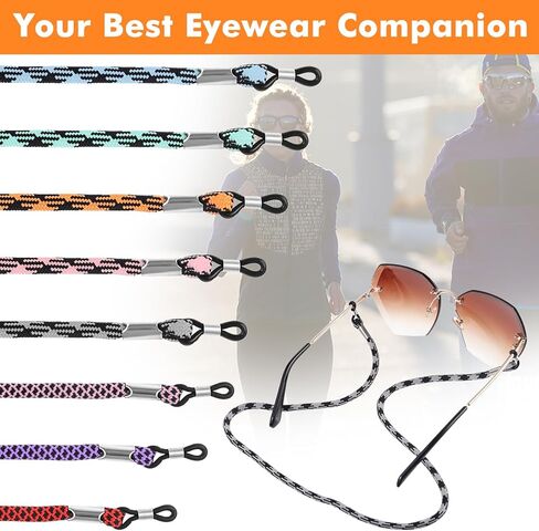 8PCS Eyeglass Chain Straps, Sunglass String Holder Around Neck Glasses Eyewear Cord Lanyard for Women Men in Saudi Arabia