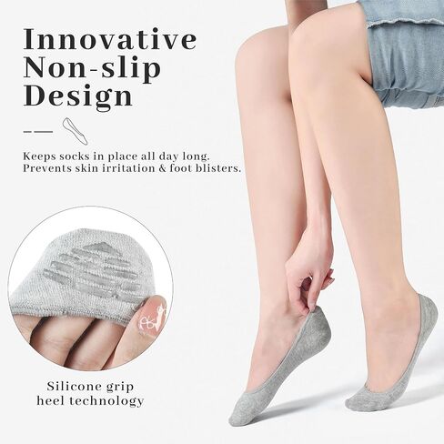 6 Pairs Ultra No Show Socks Womens For Flats Non Slip, Loafer Socks Womens Footies Socks Invisible Low Cut Socks in Saudi Arabia