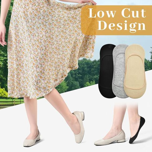 6 Pairs Ultra No Show Socks Womens For Flats Non Slip, Loafer Socks Womens Footies Socks Invisible Low Cut Socks in Saudi Arabia
