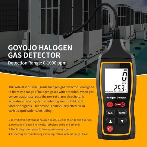 كاشف تسرب المبرد - جهاز HVAC/Auto وهالوجين متقدم مع شاشة LCD، يكتشف بدقة R22، R32، R134A، مثالي للاستخدام الاحترافي والمنزلي، استجابة سريعة. in Kuwait